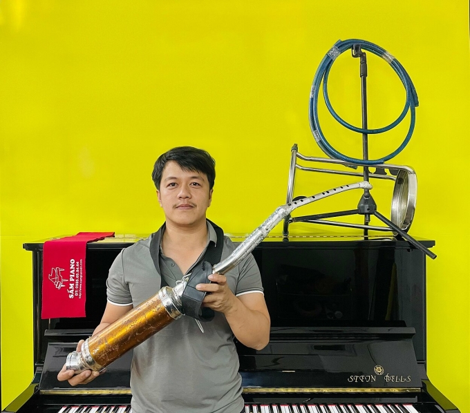 447f0f8cb5166e483707-167535470-9666-9225-1675356582 Chiếc kèn saxopo được anh Anh Trịnh Ngọc Huy Toàn đâm đắc nhất và hay dùng nó để biểu diễn tại các sự kiện ở TP Đà Nẵng. Ảnh: Nhân vật cung cấp.